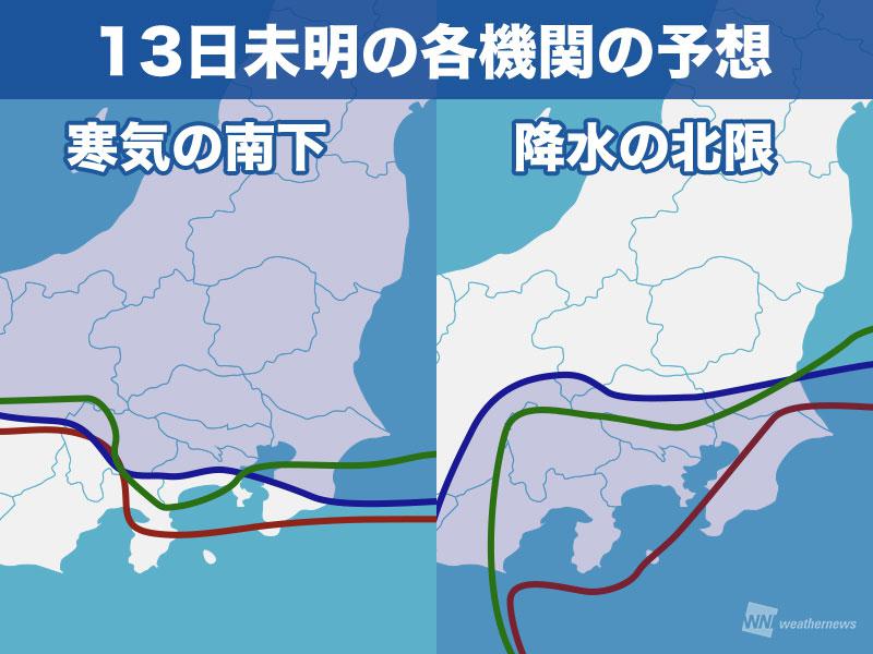 
週末 関東で雪の可能性　世界の機関による予想シナリオは
        