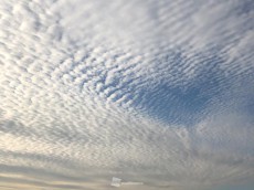 
近畿や瀬戸内でウロコ雲・波状雲　天気下り坂の典型
        