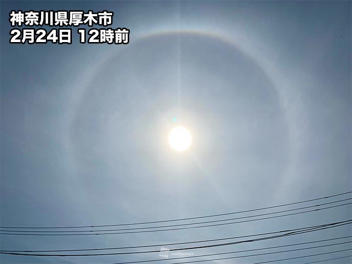 
近畿から関東　太陽のまわりに光の環「ハロ」が出現
        
