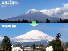 
富士山 再び真っ白に　最近の低気圧で
        