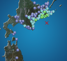 
道東で震度3の地震発生
        