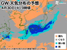 
GWの天気シミュレーション　天気は周期変化＆寒暖差大
        