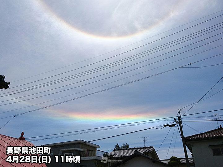 
青空にかかる虹「環水平アーク」が出現中　かなり珍しい「幻日環」も
        