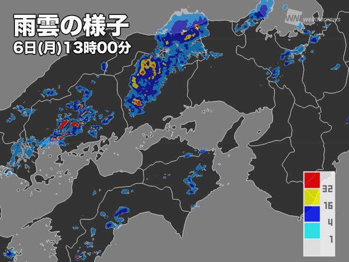 
午後になり各地で天気急変　突然の強雨・雷雨に注意
        