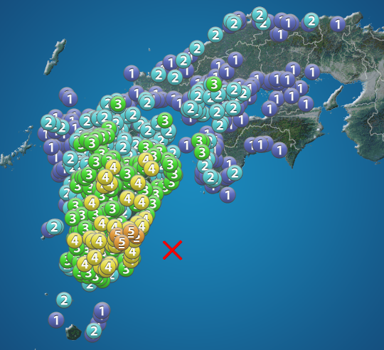 
宮崎県で震度5弱　津波被害の心配なし　震源は日向灘　M6.3
        
