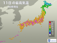 
気温がグングン上昇　大阪は早くも25℃超え
        