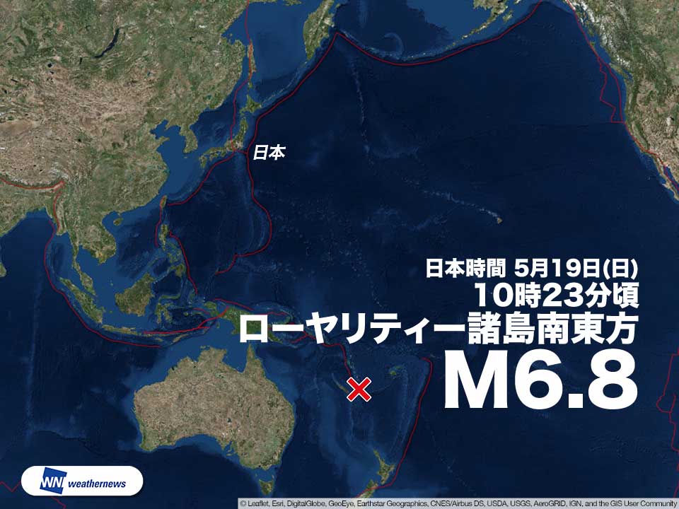 
南太平洋でM6.8の地震　津波被害の心配なし
        