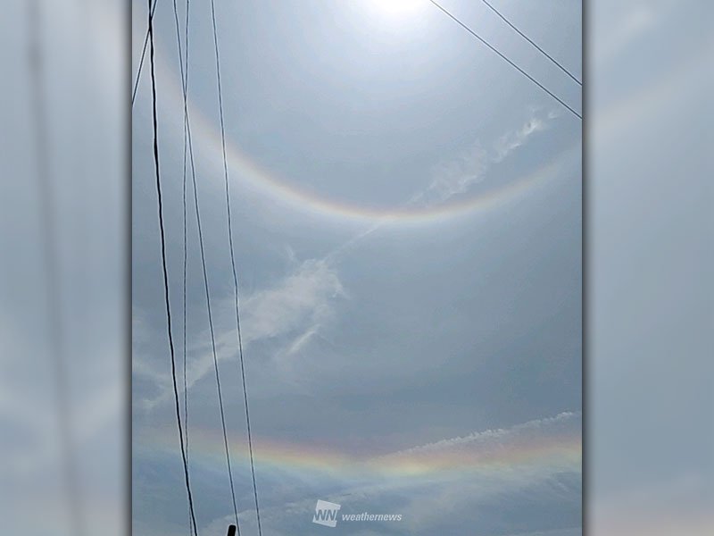 
西日本でハロや環水平アーク　梅雨前線停滞で長時間出現も
        