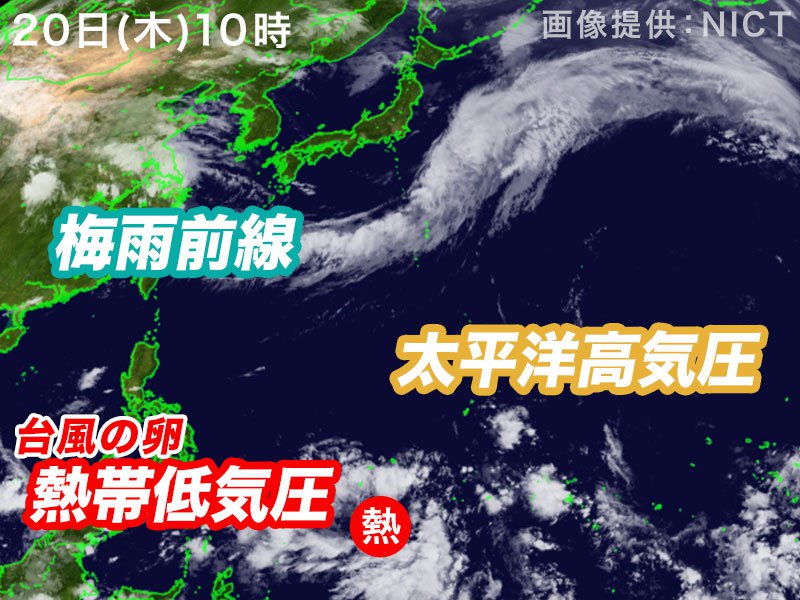 
台風の卵を解析　日本の南には夏の気配
        