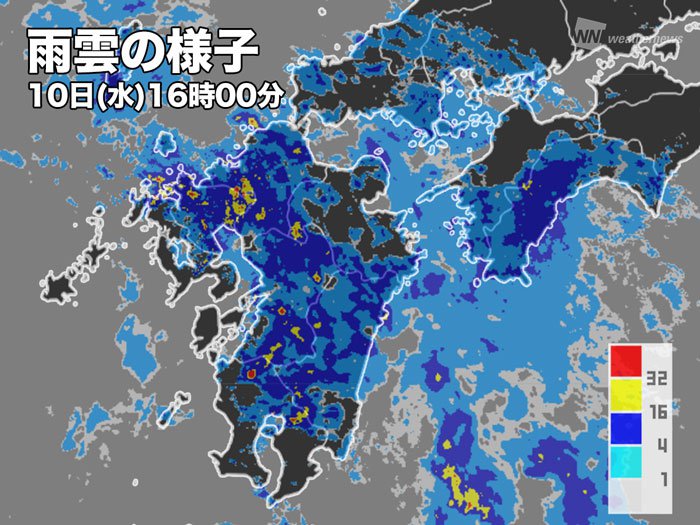 
九州南部や四国は激しい雨に警戒　九州北部は恵みの雨
        