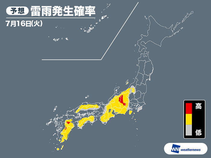 
西日本 大気の状態が不安定　午後は急な雨に注意
        