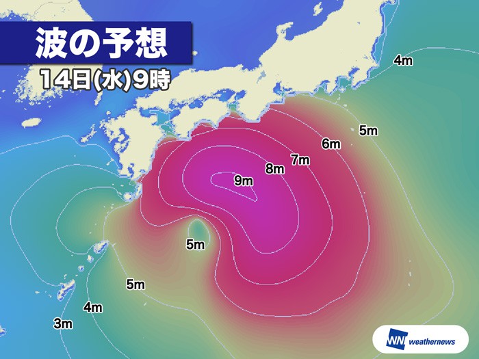 
超大型台風10号　接近前から警戒レベルの高波に　接近時は高潮も注意
        