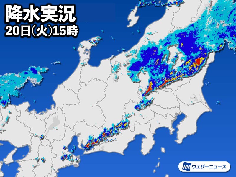 
【首都圏】　帰宅時間帯はゲリラ雷雨に注意
        