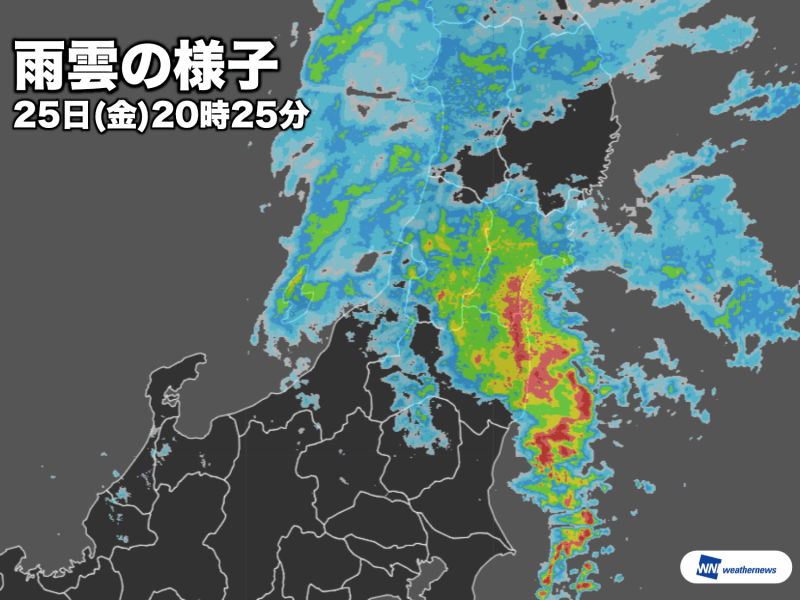 
福島や宮城で激しい雨　深夜にかけて大雨災害に警戒
        