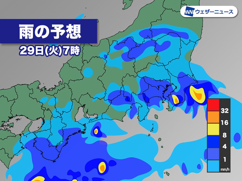 
明日29日(火)は被災地で再び雨　新たな災害に注意を
        