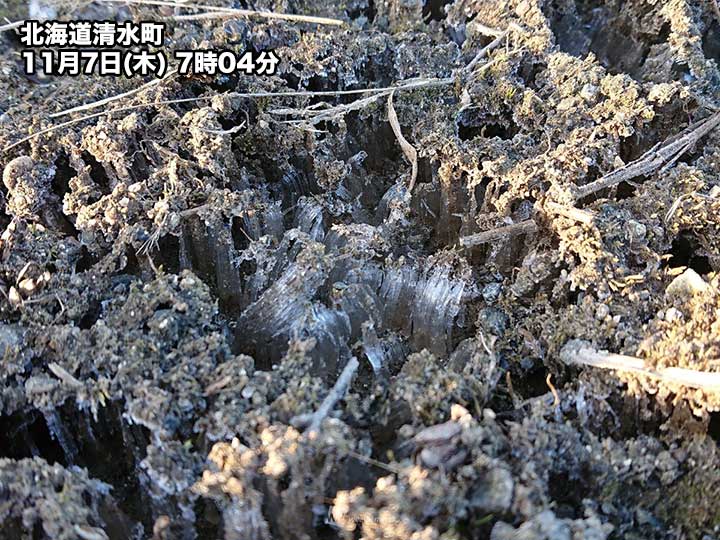 
各地で強い冷え込み　北海道陸別では−7.9 ℃　初霜・初氷の観測も
        
