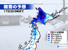 
北海道は週末にかけて大雪　多い所は50cm超の積雪のおそれ
        