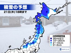 
北日本では明日昼前にかけて強雪や吹雪に注意
        