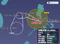 
台風28号はフィリピン直撃　200mmを超える大雨に
        