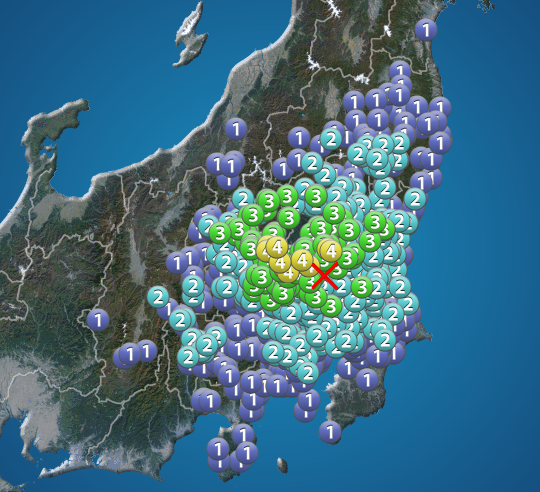 
群馬県・栃木県で震度4を観測する地震　津波の心配なし
        