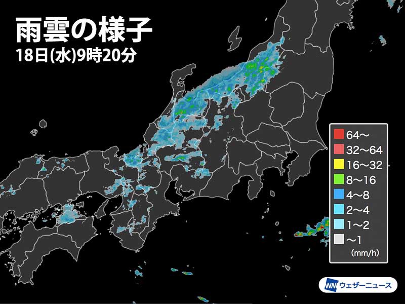 
前線通過で雨の所多い　近畿、東海は昼頃まで傘の出番に
        