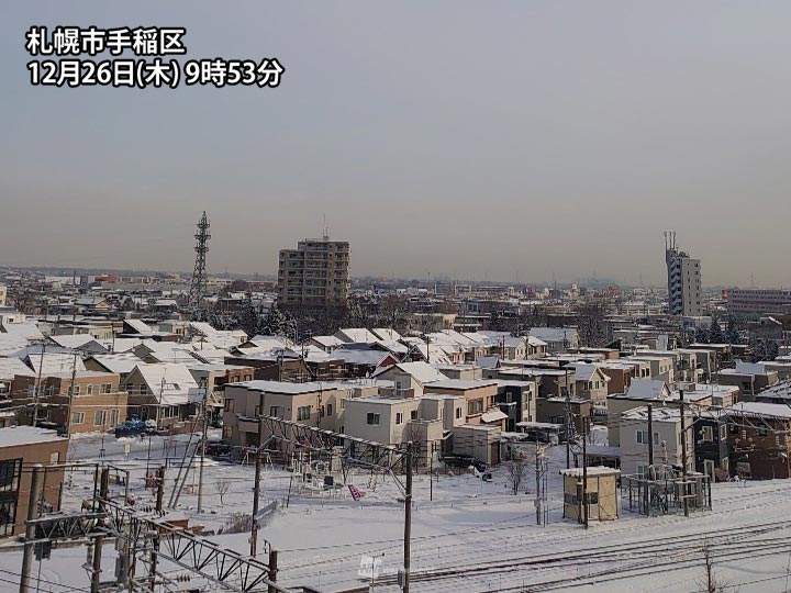 
札幌は久々のまとまった雪　12月の降雪は記録的少なさ
        