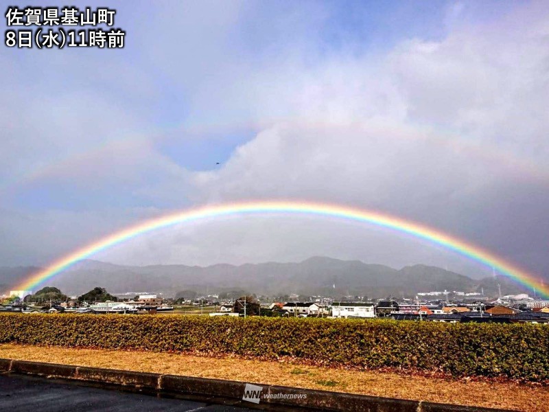 
嵐の後の置き土産 佐賀でダブルレインボー出現
        