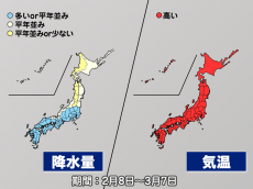 
厳しい寒さは一時的　来週以降は春への歩みが急加速(気象庁1か月予報)
        