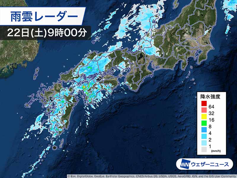 
前線通過で九州で激しい雨　強まる風にも注意
        