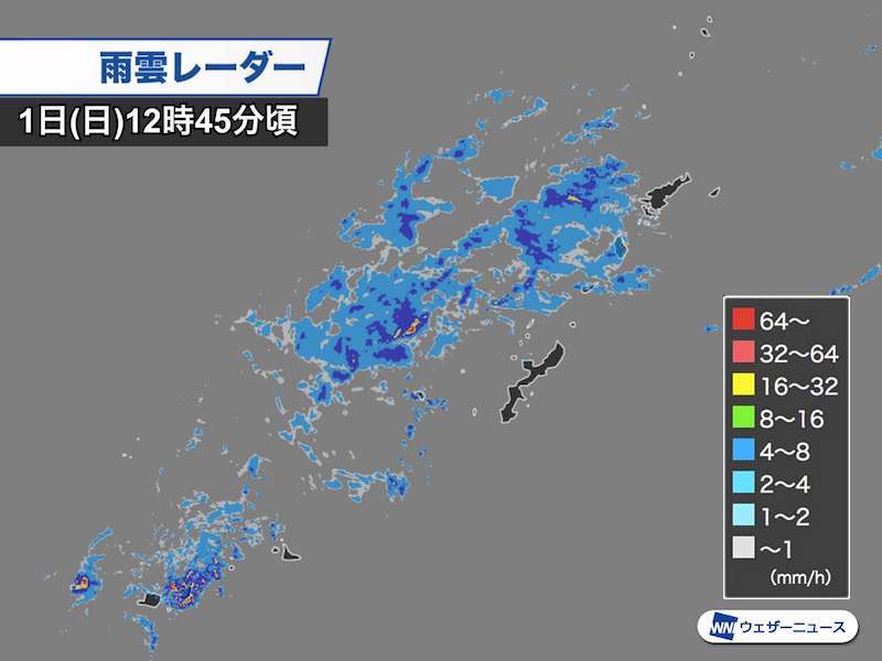 
沖縄など南西諸島で強雨注意　夕方から夜にかけてピーク
        