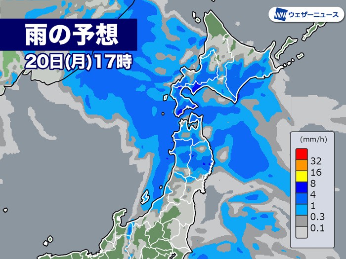 
関東の雨は昼過ぎまで　北日本は午後本降りの雨に
        