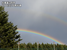 
七色以上の虹　北海道で見られた過剰虹
        