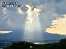
天空からのスポットライト　栃木県で天使の梯子
        
