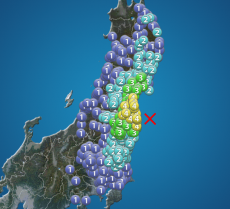 
福島県・宮城県で震度4を観測する地震　津波の心配なし
        