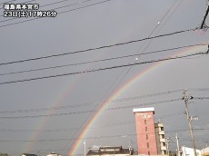 
東北で二重の虹　ニワカ雨の置き土産
        