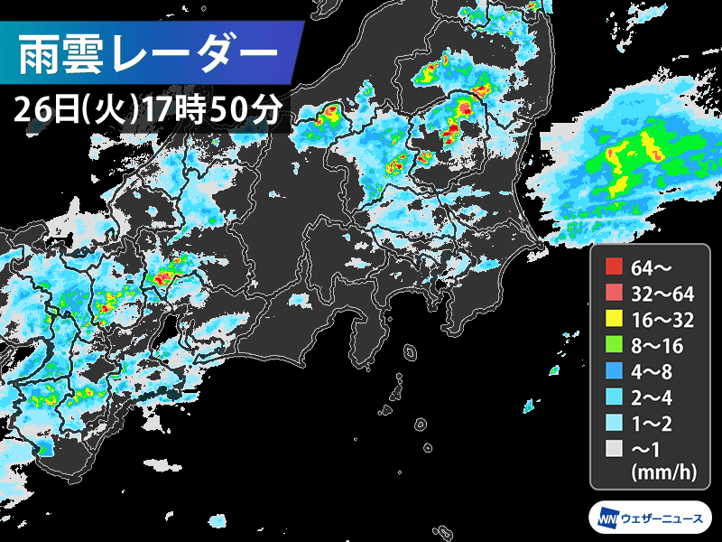 
栃木で1時間56.5mmの非常に激しい雨　関東北部は道路冠水などに注意
        