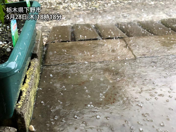 
栃木県内で雹やアラレ　東京の雨は峠越える
        