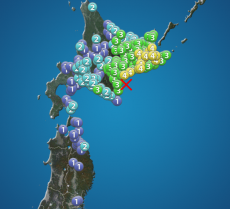 
北海道 十勝沖で地震　最大震度4　M5.8　津波の心配なし
        