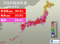 
岐阜、多治見で34.2℃観測　今年の全国最高　「マスクがつらい暑さ」の声も
        