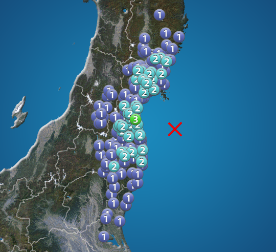 
宮城県で震度3の地震発生
        