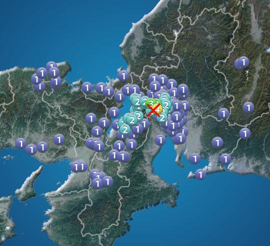 
岐阜県美濃中西部で地震　養老町で震度4　津波の心配なし
        
