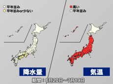 
関東など広範囲で高温傾向　熱中症に注意(気象庁1か月予報)
        