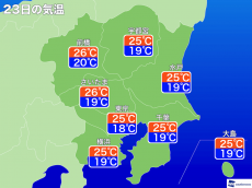 
明日の東京は梅雨空続くも夏日予想に
        