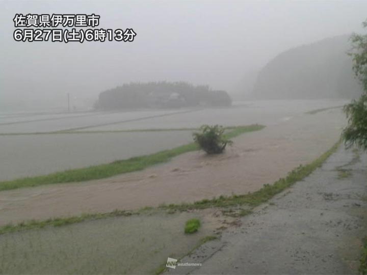 
九州で1時間80mm超の猛烈な雨　明日にかけて大雨に厳重警戒
        