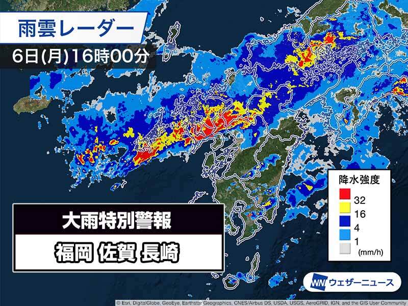 
【速報】福岡・佐賀・長崎に大雨特別警報　命を守る行動を
        