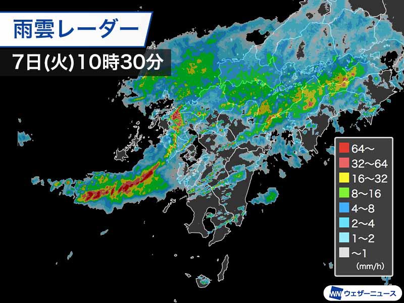
九州北部で激しい雨が続く　今夜にかけても大雨に厳重警戒
        