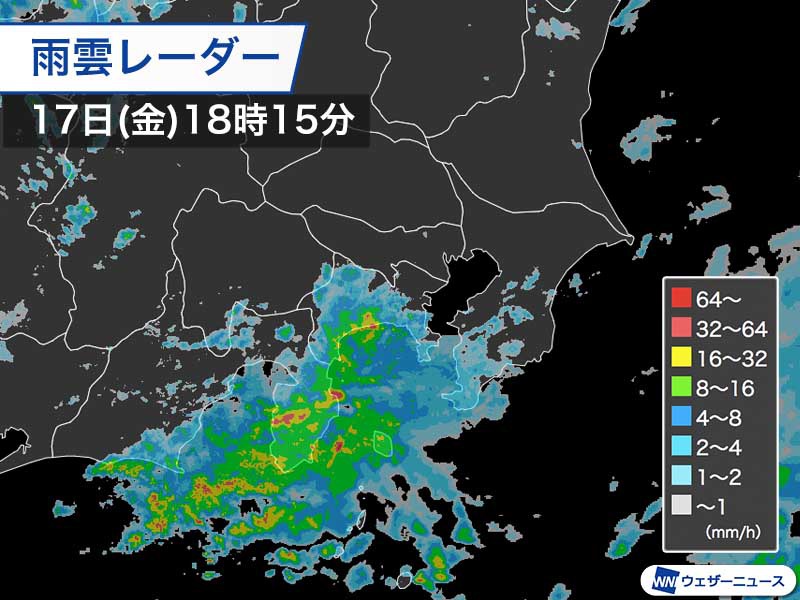 静岡・伊豆に大雨警報　東京もこのあと本降りの雨に