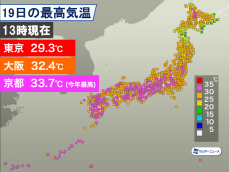梅雨の中休み　京都は今年1番の暑さ
