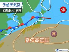 4連休は広い範囲で梅雨空　連休明けにようやく梅雨明けの気配