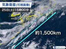 関東は午後も断続的に強雨　雨雲は沖縄発の直行便？